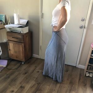 Navy and white striped maxi dress- COMFY, STRETCHY